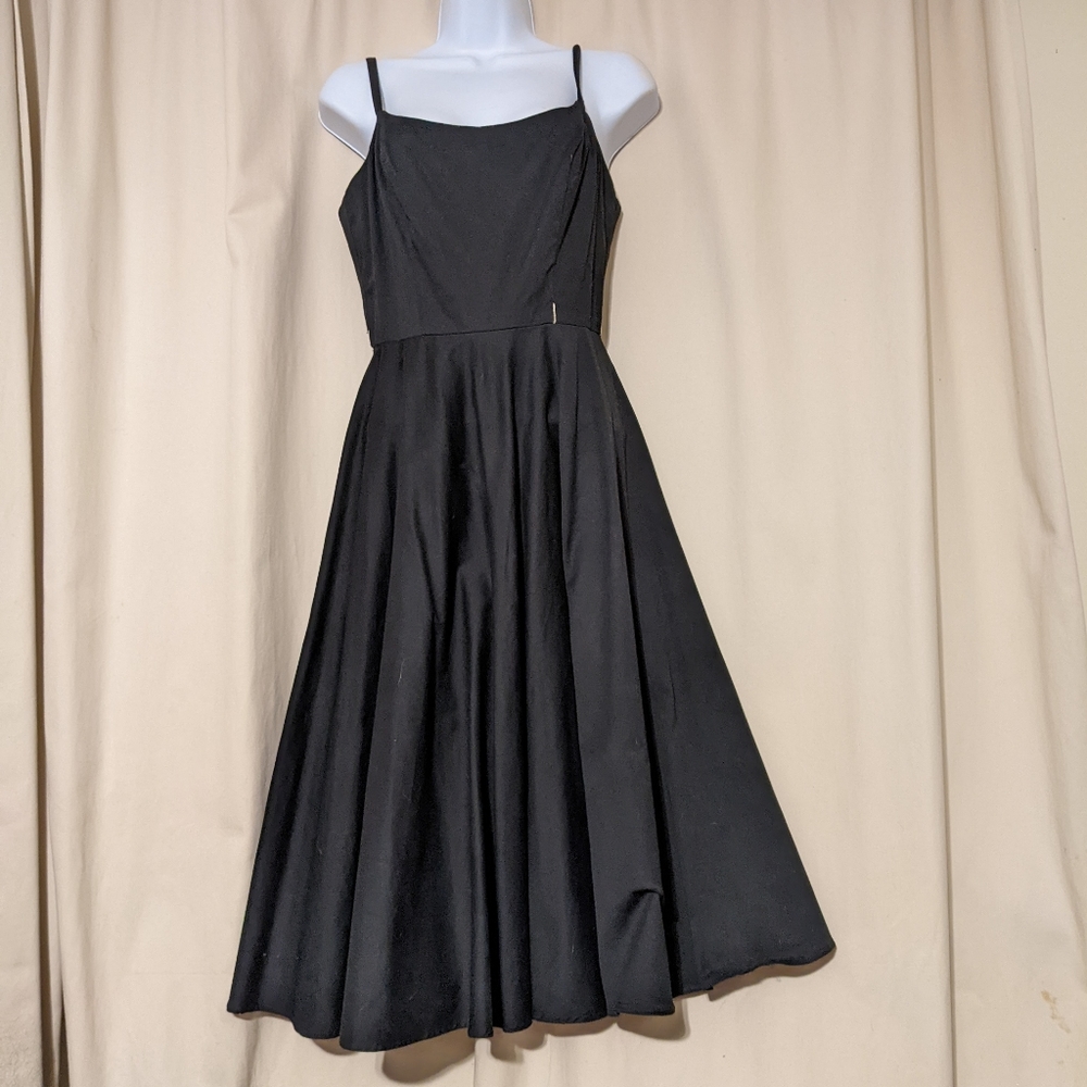 Mario Balthazar black cotton retro flare dress 4